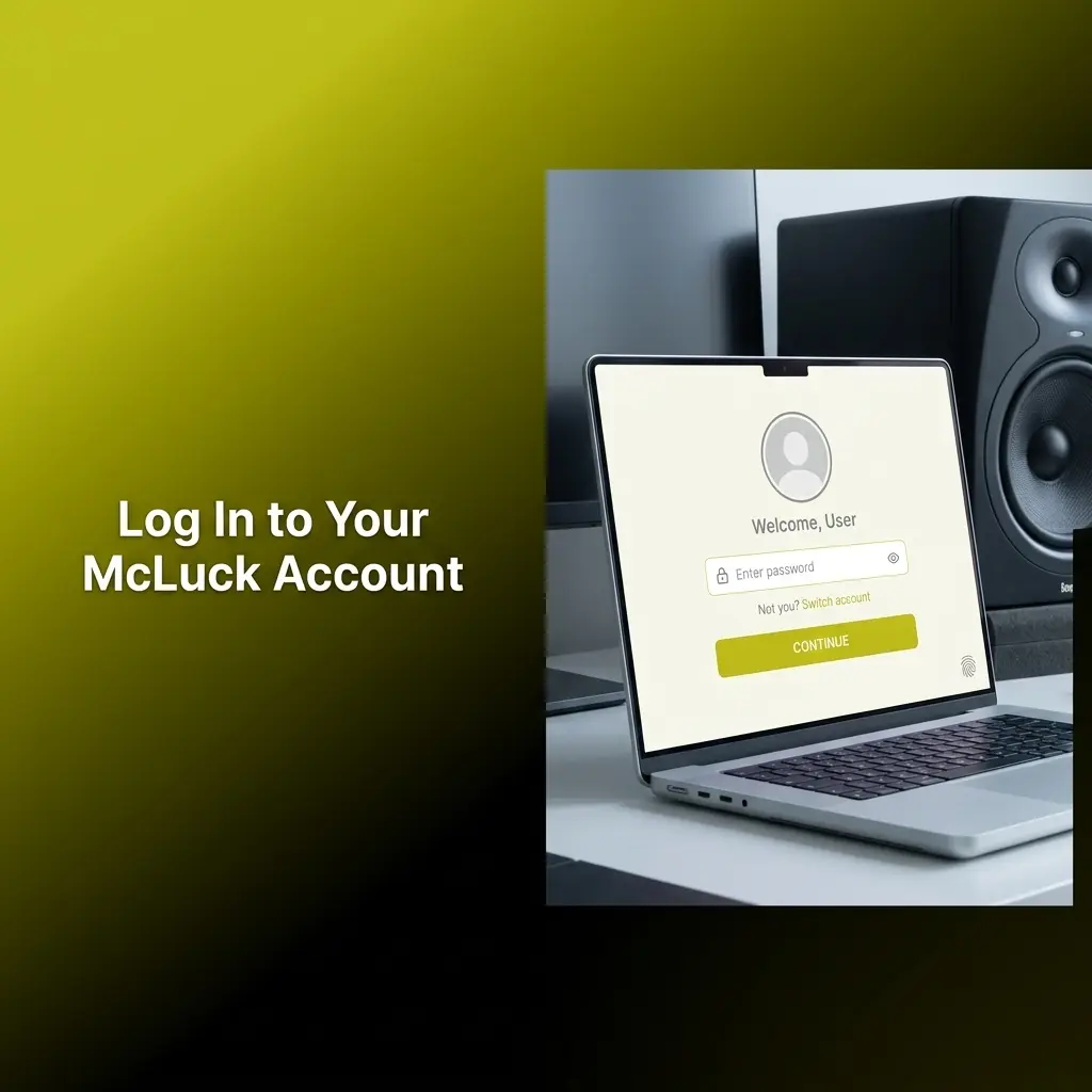 McLuck casino login page showing email and password fields with Log In button to access Gold and Sweeps Coin balances