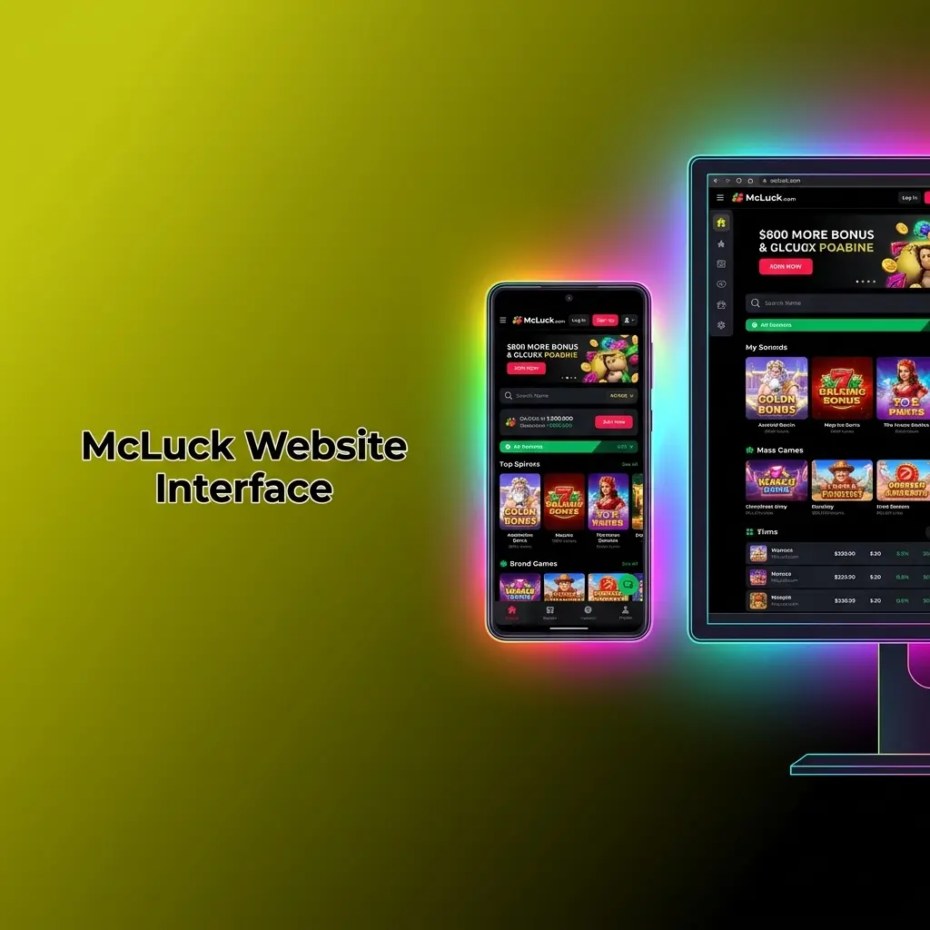 McLuck website interface showing top navigation bar with Casino, Live Casino, Sports Betting, Promotions, and account links