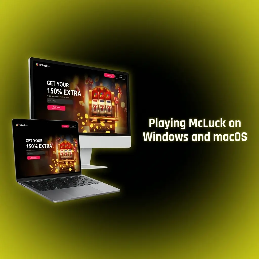 McLuck social casino platform running in a web browser on Windows and macOS desktop computers